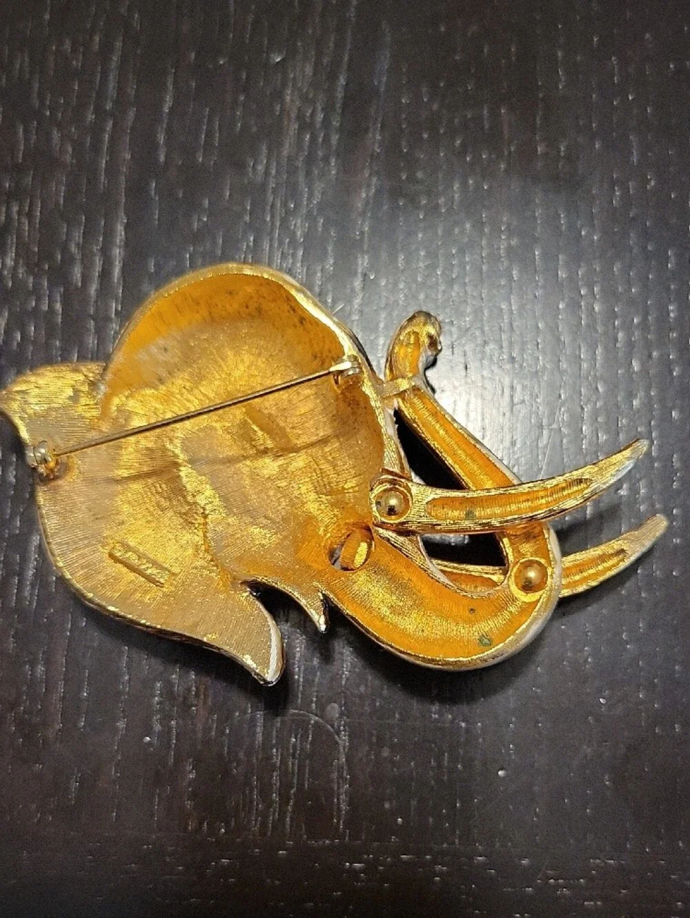 Vintage Elegant Grey and Gold Elephant Brooch - Women Jewelry Brooches